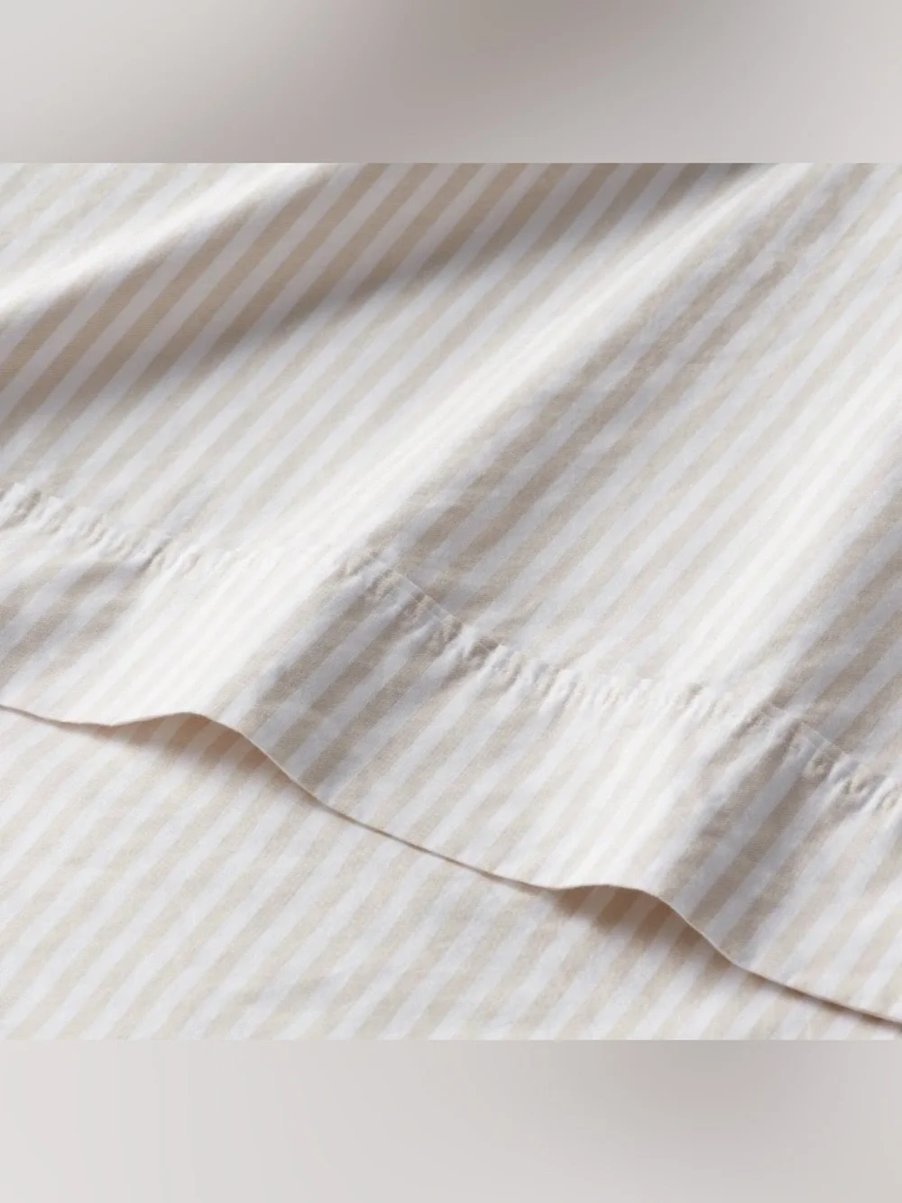 Threshold Queen 201-400 Organic Washed Percale Sheet Set Khaki/White Stripe